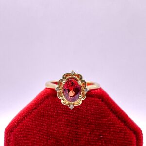 Oval Ruby Ring, Yellow Gold